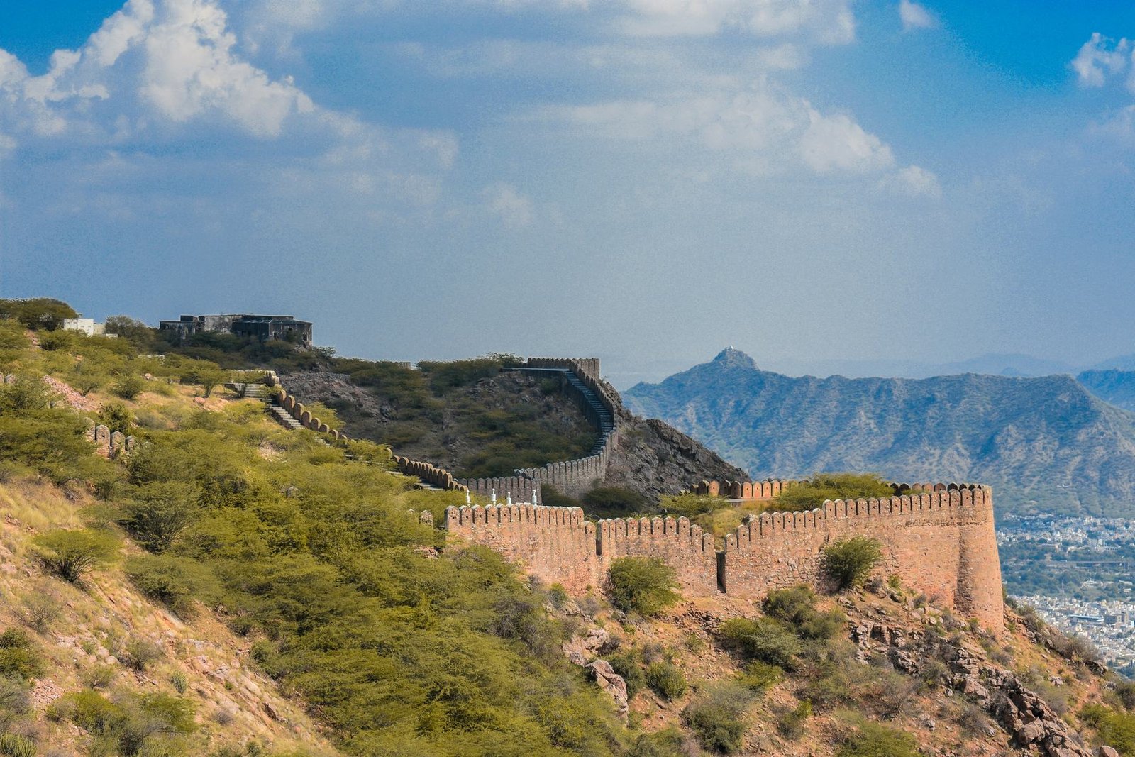 Taragarh Fort walls above Ajmer